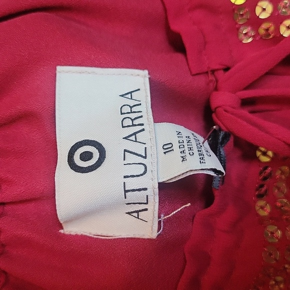 Altuzarra X Target Burgundy Long Sleeve Dress with Embroidery - Picture 2 of 10